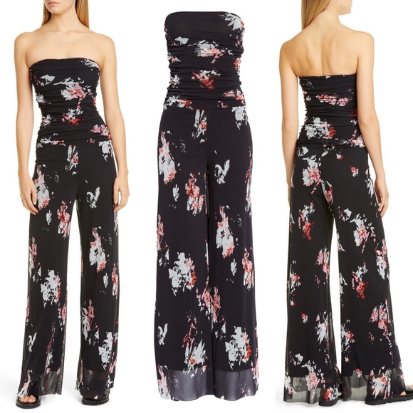fuzzi strapless jumpsuit